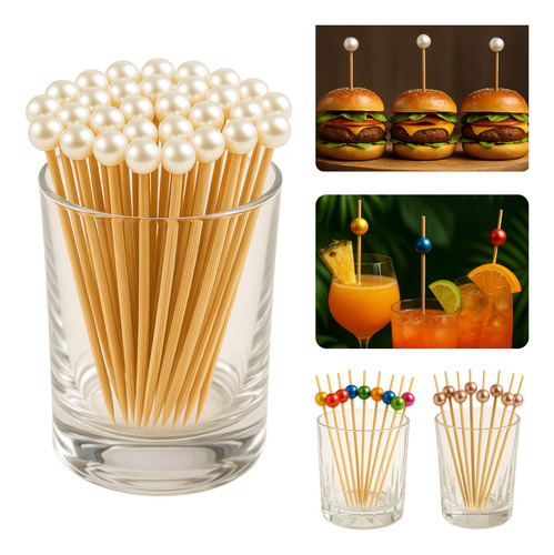 100 Palitos Petiscos Bambu Branco Perolado Dourado Sanduiche_voghion.com